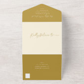 金ゴールド結婚スモダンティアオフRSVP オールインワン招待状 (外側)