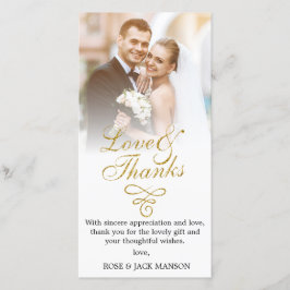 金ゴールド結婚ス感謝していト サンキューカード