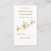 金ゴールド結婚ズプレイスセッティングカード蝶デザイン プレイスカード (正面)