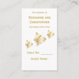 金ゴールド結婚ズプレイスセッティングカード蝶デザイン プレイスカード