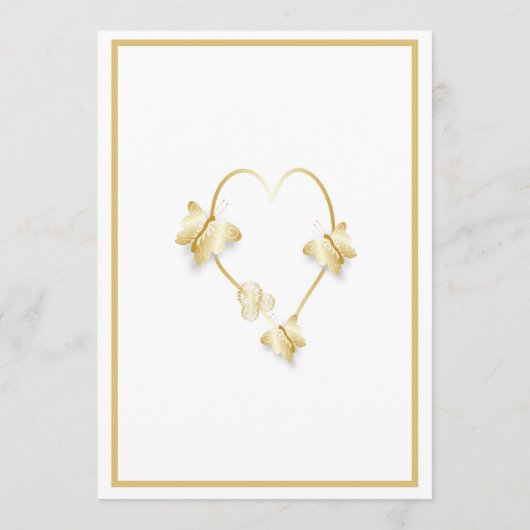 金ゴールド結婚ズメニュー蝶ハートデザイン メニュー (裏面)