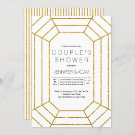 金ゴールド結婚ダイヤモンドのカップルのシャワー招待状 招待状