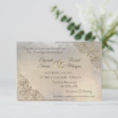 金ゴールド結婚ハートとレジストリ招待状 招待状 (スタンド正面)