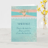 金ゴールド結婚ハート及びレース カード (黄色い花)