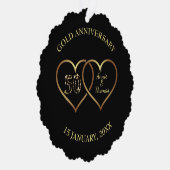 金ゴールド結婚ハート記念日 オーナメントカード (右)