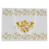 金ゴールド結婚バラの大抱き枕 ラージペーパーバッグ (裏面)