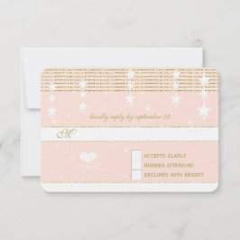 金ゴールド結婚バラズアンダーザスターズRSVP 出欠カード