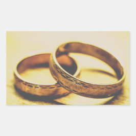 金ゴールド結婚バンド結婚ズ 長方形シール