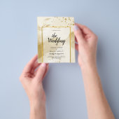 金ゴールド結婚パールのアルコール抽象芸術LeahG チラシ (手)