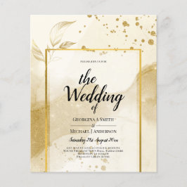 金ゴールド結婚パールのアルコール抽象芸術LeahG チラシ