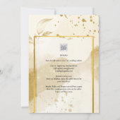 金ゴールド結婚パールのアルコール抽象芸術LeahG 招待状 (裏面)