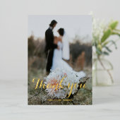 金ゴールド結婚フォイルサンキューカード 箔シーズンカード (立ち正面)