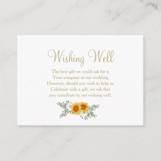 金ゴールド結婚フローラの願い事 エンクロージャーカード (正面)