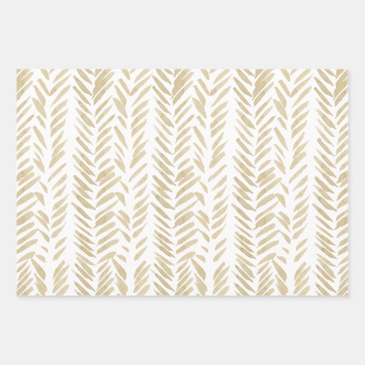 金ゴールド結婚フローラ ラッピングペーパーシート (正面)