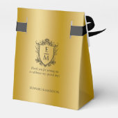 金ゴールド結婚ブラックのイニシャル結婚のフローラクレスト2 フェイバーボックス (裏面サイド)