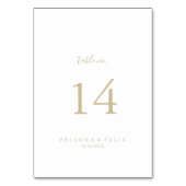 金ゴールド結婚ミニマリストのテーブル番号 テーブルナンバー (正面)