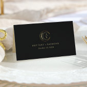 金ゴールド結婚ムーン プレイスカード