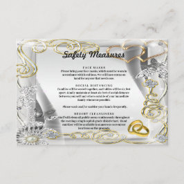 金ゴールド結婚リングや輪ハート安全対策 エンクロージャーカード