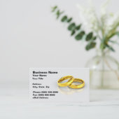 金ゴールド結婚リングや輪 名刺 (スタンド正面)