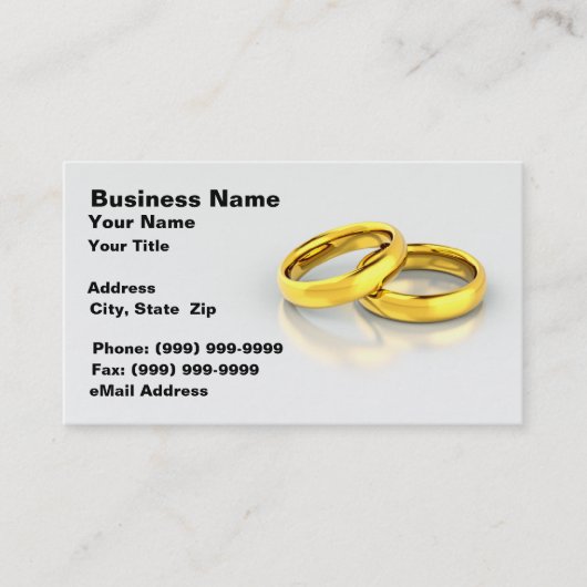 金ゴールド結婚リングや輪 名刺 (正面)