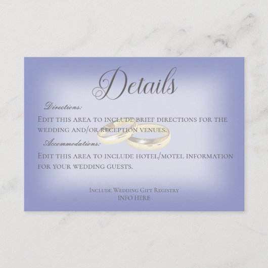 金ゴールド結婚リングや輪Periwinkle結婚詳細 エンクロージャーカード (正面)