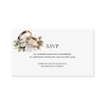 金ゴールド結婚リングRSVPカード