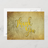 金ゴールド結婚ヴィンテージクラシック ポストカード (正面/裏面)