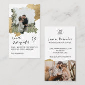 金ゴールド結婚写真家のフローラ2 名刺 (正面/裏面)