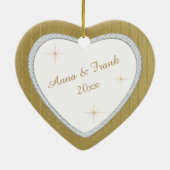 金ゴールド結婚周年記念フェイクダイヤモンド セラミックオーナメント (裏面)