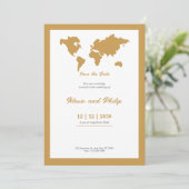 金ゴールド結婚地図 招待状 (スタンド正面)