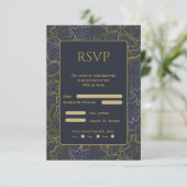 金ゴールド結婚地形 出欠カード (スタンド正面)