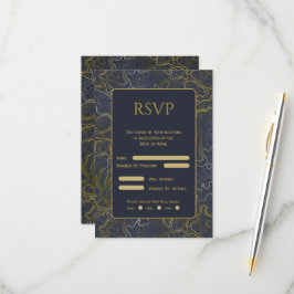 金ゴールド結婚地形 出欠カード