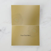 金ゴールド結婚孔雀の感謝 サンキューカード (内部)