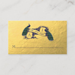 金ゴールド結婚孔雀座席表 プレイスカード