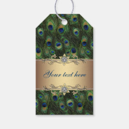 金ゴールド結婚孔雀 ギフトタグ