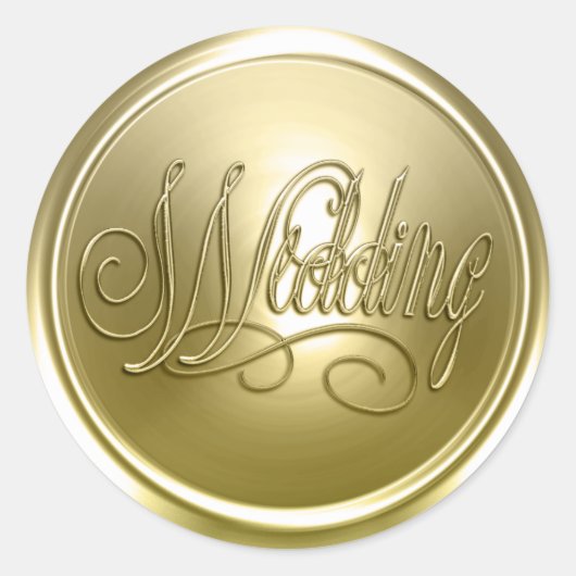 金ゴールド結婚封筒用シール ラウンドシール (正面)