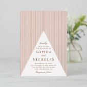 金ゴールド結婚幾何学的エレガントモダン冬 箔招待状 (立ち正面)