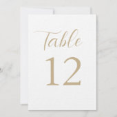 金ゴールド結婚式の受付テーブル番号 招待状 (正面)