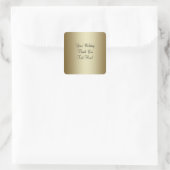 金ゴールド結婚式の引き出物サンキューステッカー スクエアシール (バッグ)