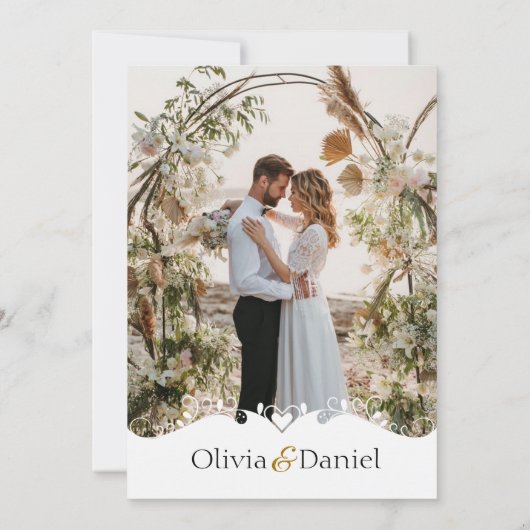 金ゴールド結婚式招待状カード（写真付） 招待状 (裏面)