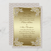 金ゴールド結婚式招待状 招待状 (正面/裏面)