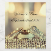 金ゴールド結婚披露宴スクリプト名日付 ワインラベル (シングルラベル)