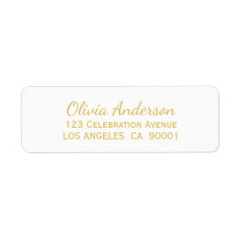 金ゴールド結婚文字差出人住所ラベル ラベル