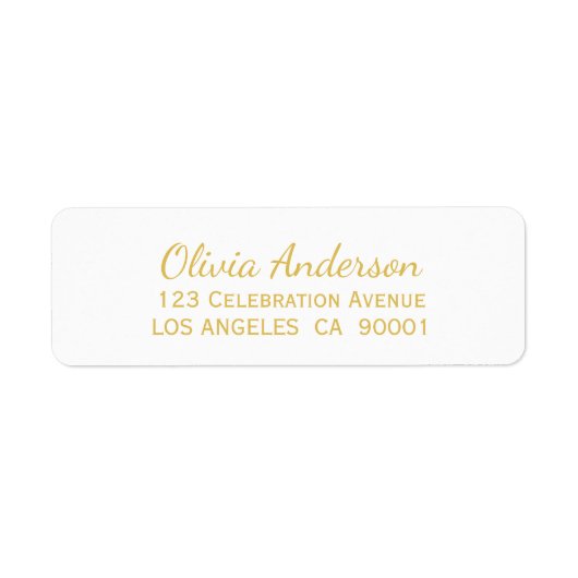 金ゴールド結婚文字差出人住所ラベル ラベル (正面)