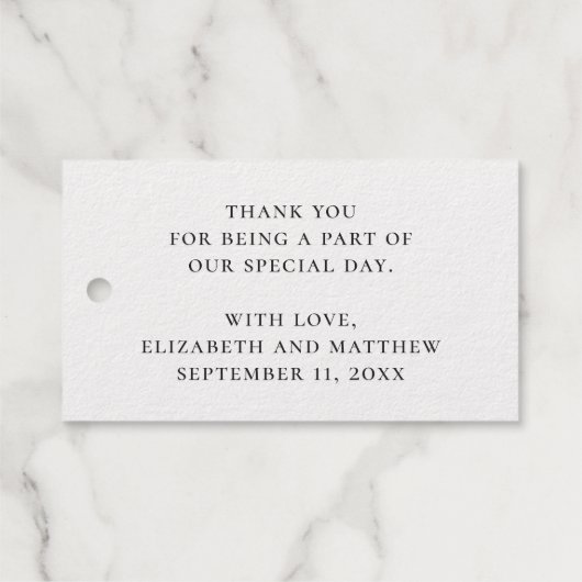 金ゴールド結婚書感謝していはあなた。エレガントシンプル ギフトタグ (裏面 (横))