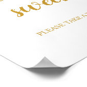 金ゴールド結婚書道の愛は甘いサイン ポスター (角)