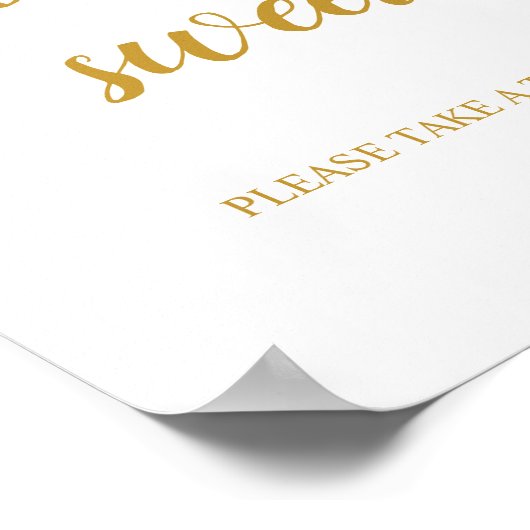 金ゴールド結婚書道の愛は甘いサイン ポスター (角)