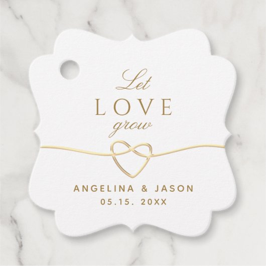 金ゴールド結婚書道 フェイバータグ (正面)