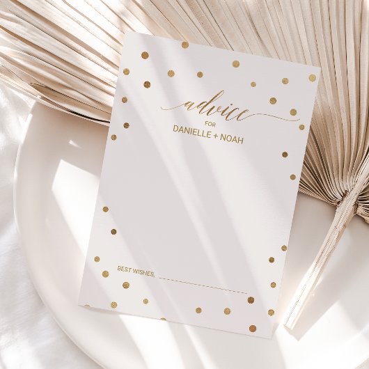 金ゴールド結婚水玉模様 アドバイスカード