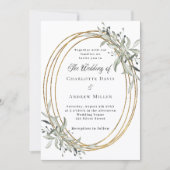 金ゴールド結婚温室 招待状 (正面)